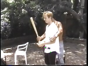 Experienced pitcher Tad Ramsey who practised sports at an elite level explains his friend Jason Broderick how to take curveballs