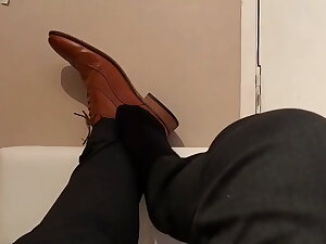 Socks and dress shoes.