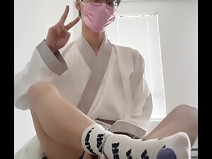 asian hanfu sissy femboy twink lifeless socks kneeling anal and huge cumshot