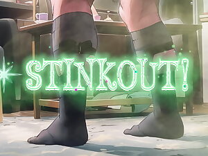 STEP GAY DAD - STINK OUT! - TRAINING IN BLACK SHEER SOCKS IS CAUSING A HUGE STINK IN THE LOCAL GYM