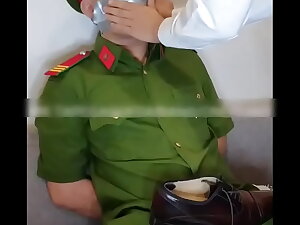 Kha Phan & Thien Hy casting Vietnamese police uniform