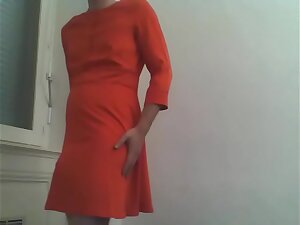 Sexy red dress crossdresser
