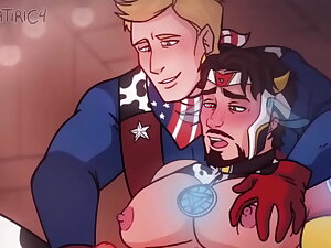 Iron man x Concert-master america - steve x tony gay milking masturbation cow yaoi hentai