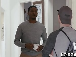 Straight white boy sucking a big black cock be expeditious for 300$ - interracial gay sex