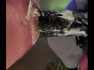 be wild about a pig with huge black strap-on